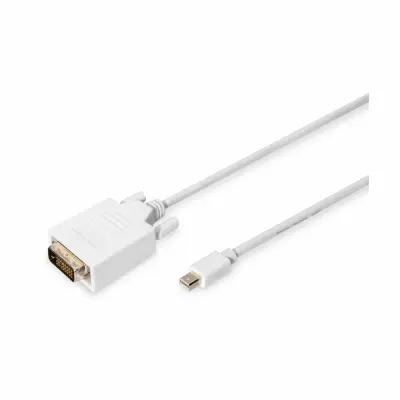 Digitus Mini-DisplayPort/DVI adapterski kabel mini DisplayPort vtič, DVI-D 24+1-polni vtič 2 m bela AK-340305-020-W lahko se privije DisplayPort kabel