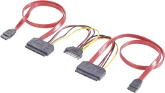 Renkforce trdi disk Y-kabel [2x 7-polni ženski konektor SATA\, električni moški konektor SATA - 2x kombiniran ženski konektor SATA\, 15 + 7 polov] 0.50 m rdeča