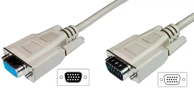 Digitus VGA podaljšek VGA 15-polni vtič\, VGA 15-polna vtičnica 3.00 m siva AK-310200-030-E lahko se privije VGA kabel