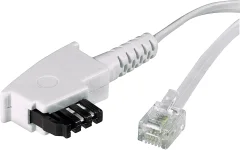 Analogni telefonski priključni kabel [1x TAE-F-vtič - 1x RJ11-vtič 6p4c] 15 m bele barve Basetech