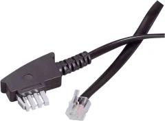 Priključni kabel za faksirne naprave  [1x TAE-N vtič - 1x RJ11 vtič 6p2c] 10 m črne barve Basetech