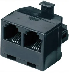 Basetech Western distributer 1x vtič v 2x vtičnico Western Y-adapter 0 m črne barve Basetech