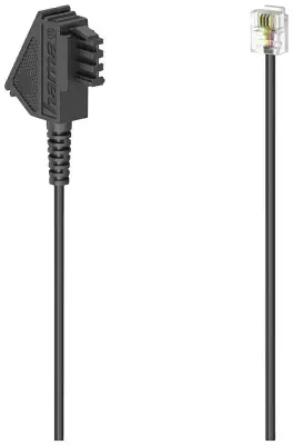 Hama telefon priključni kabel [1x moški konektor TAE-F - 1x RJ11 vtič 6p4c] 6 m črna