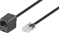 ISDN kabelski podaljšek [1x RJ45 vtič 8p4c - 1x RJ45 vtičnica 8p8c] 10 m črne barve Basetech