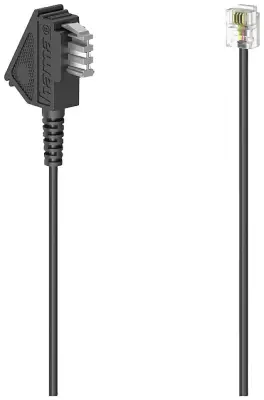 Hama telefon priključni kabel [1x moški konektor TAE-N - 1x RJ11 vtič 6p4c] 6 m črna