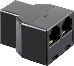Western adapter [1x RJ11-vtičnica 6p4c - 2x RJ11-vtičnica 6p4c] 0 m črne barve Basetech