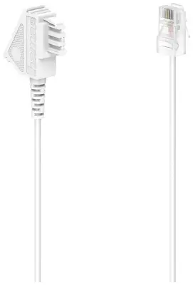 Hama DSL priključni kabel [1x moški konektor TAE-F - 1x RJ45 vtič 8p2c] 10 m bela