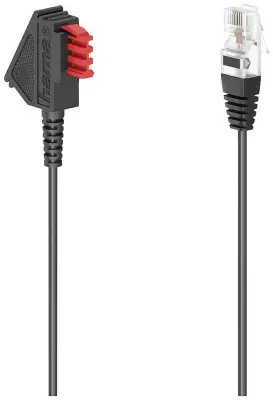 Hama DSL priključni kabel [1x moški konektor TAE-F - 1x RJ45 vtič 8p2c] 10 m črna