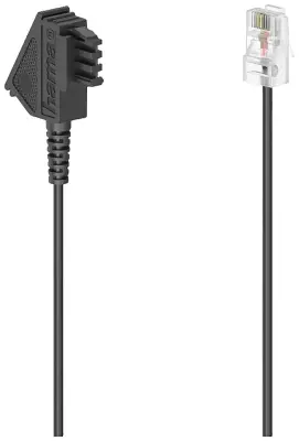 Hama DSL priključni kabel [1x moški konektor TAE-F - 1x RJ45 vtič 8p2c] 3 m črna