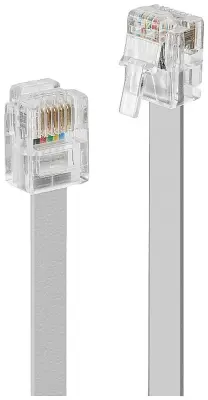 LINDY ISDN priključni kabel [1x RJ12 vtič 6p6c - 1x RJ12 vtič 6p6c] 10 m siva