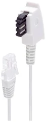 Shiverpeaks BASIC-S telefonski priključni kabel TAE-F vtič na vtič RJ45\, usmerjevalni kabel DSL VDSL\, bel\, 15 m Shiverpeaks DSL priključni kabel [1x moški konektor TAE-F - 1x RJ45 vtič 8p
