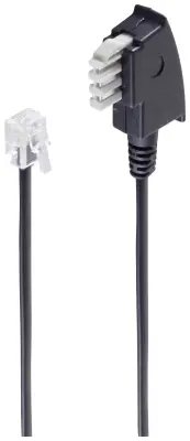 Shiverpeaks faks priključni kabel [1x moški konektor TAE-N - 1x RJ11 vtič 6p4c] 6 m črna