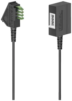 Hama telefon priključni kabel [1x moški konektor TAE-U - 1x ženski konektor TAE-U] 10 m črna