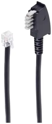 Shiverpeaks faks priključni kabel [1x moški konektor TAE-N - 1x RJ12 vtič 6p6c] 6 m črna