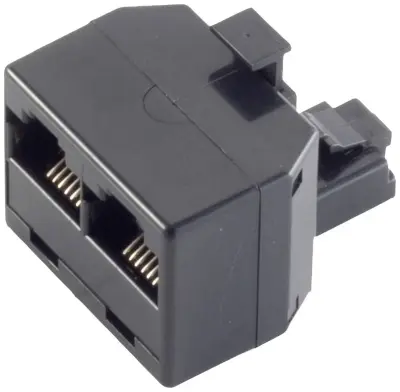 Shiverpeaks Western adapter [1x RJ11 vtič 6p4c - 2x RJ11 vtičnica 6p4c]  črna