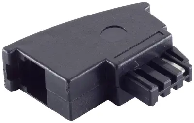 Shiverpeaks telefon adapter [1x moški konektor TAE-F - 1x RJ11 vtičnica 6p4c]  črna