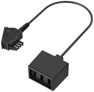 Hama telefon priključni kabel [1x moški konektor TAE-F - 3x ženski konektor TAE-NfN]  črna