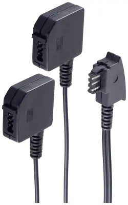 Shiverpeaks telefon adapter [1x moški konektor TAE-F - 2x ženski konektor TAE-F] 0.2 m črna
