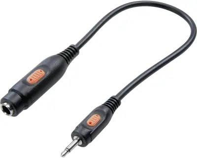 SpeaKa Professional-JACK audio adapter 1x JACK\, moški 3.5mm/1x JACK\, ženski 6.35mm\, črn