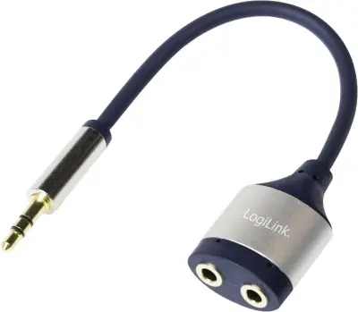 LogiLink CA1100  klinker avdio adapter [1x 3\,5 mm banana moški konektor - 2x priključna doza za 3\,5 mm banana moški konektor] črna