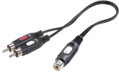 SpeaKa Professional-Činč audio Y-adapter [2x činč\, moški/1x činč\, ženski]\, črn
