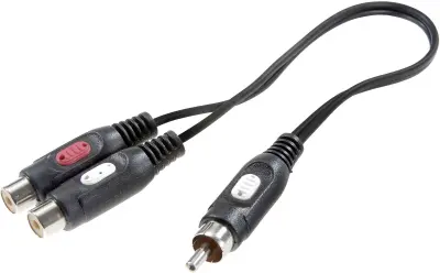 SpeaKa Professional-Audio adapter\, moški činč konektor/2x ženski činč konektor