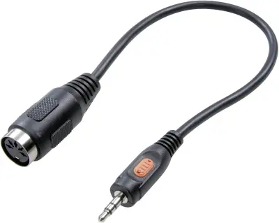 SpeaKa Professional-DIN/JACK audio adapter [1x JACK\, moški\, 3.5mm/1x diodna vtičnica 5-polna (DIN)]\, črn