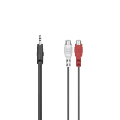 Hama 00205185  cinch / klinker avdio adapter [1x 3\,5 mm banana moški konektor - 2x ženski cinch konektor] črna