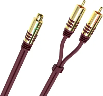 Oehlbach D1C20560 NF Y-Sub Adapter cinch avdio adapter [2x moški cinch konektor - 1x ženski cinch konektor] bordo rdeča