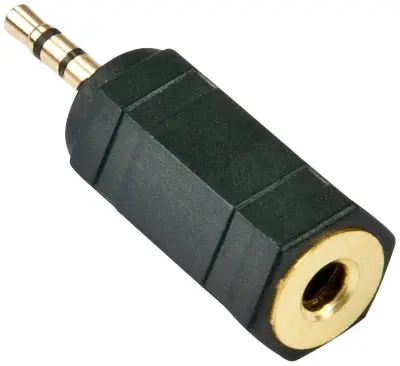 LINDY 35622  klinker avdio adapter [1x 2\,5 mm banana moški konektor - 1x priključna doza za 3\,5 mm banana moški konektor] črna