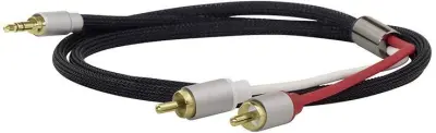 Dynavox 207385 207385 cinch avdio adapter [1x 3\,5 mm banana moški konektor - 2x moški cinch konektor] črna