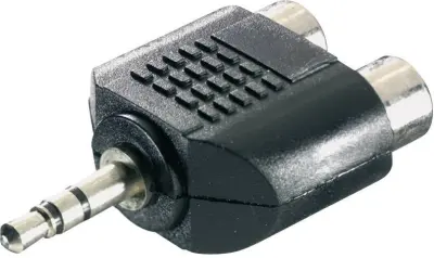 Adapter SpeaKa Professional, 3,5mm moški banana konektor/2 x ženski cinch konektor SpeaKa Professional-Audio adapter, 3.5mm moški JACK konektor/ženski