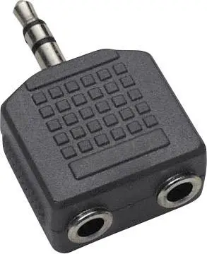 Klinken audio Y-adapter [1x klinken vtič 3.5 mm - 2x klinken vtičnica 3.5 mm] črne barve BKL Electronic