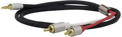 Dynavox 207384 207384 cinch avdio adapter [1x 3\,5 mm banana moški konektor - 2x moški cinch konektor] črna