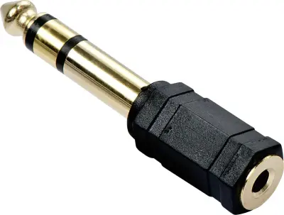 LINDY 35620  klinker avdio adapter [1x 6\,3 mm banana moški konektor - 1x priključna doza za 3\,5 mm banana moški konektor] črna