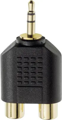 Klinken/Cinch avdio Y-adapter [1x klinken vtič 3.5 mm - 2x Cinch vtičnica] črne barve\, Inakustik