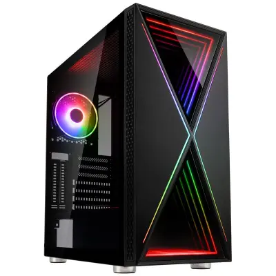 KOLINK VOID X ATX ARGB osvetljeno ohišje, črno