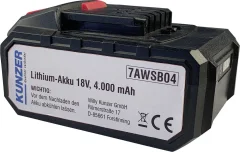 Kunzer  7AWSB04 akumulatorsko električno orodje  18 V 4000 mAh Li-Ion