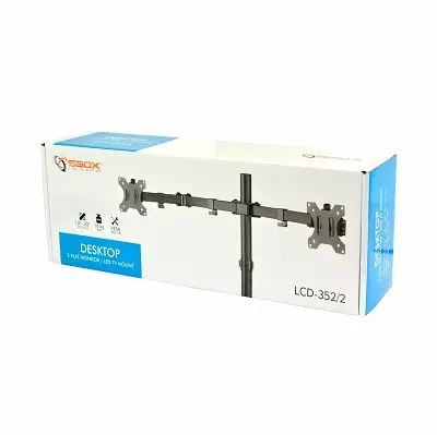 Nosilec namizni LCD 2xmonitor LCD-352/2 SBOX črn