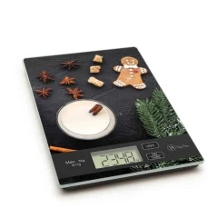 Digitalna kuhinjska tehtnica z motivom medenjaka in kaljenim steklom - max. 5kg