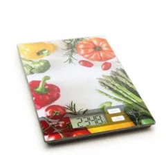 Digitalna kuhinjska tehtnica z motivom zelenjave in kaljenim steklom - max. 5kg