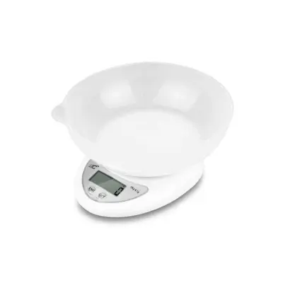 Digitalna kuhinjska tehtnica s skledo PVC namizna bela