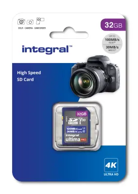 Integral 32gb High Speed SDHC/XC V30 UHS-I U3