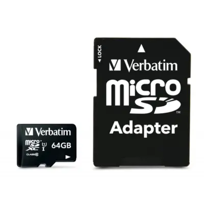 VERBATIM U1 Micro SDXC 64GB Class 10 spominska kartica + adapter