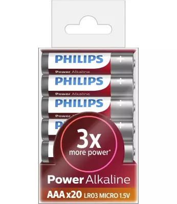 PHILIPS BATERIJA - AAA POWER ALKALINE BLISTER 20 KOS (LR03)