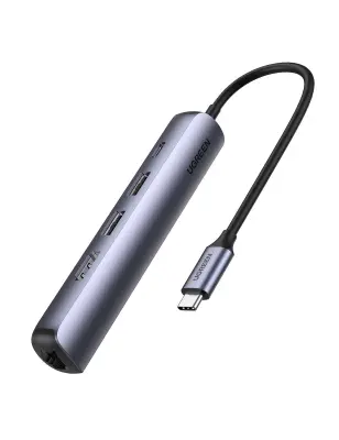 UGREEN 5v1 USB-C Hub, USB 3.0 A+HDMI+RJ45+PD