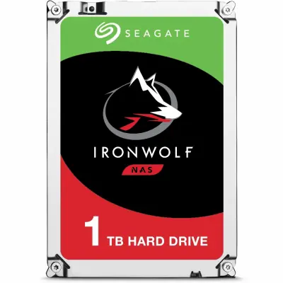 SEAGATE NAS HDD 1TB IronWolf 5900rpm 6Gb/s SATA 64MB cache 3.5inch 24x7 CMR for NAS and RAID rackmount systemes BLK vgradni disk