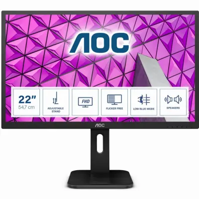 Monitor AOC 54,6 cm (21,5'') 22P1D 1920x1080 MVA 5ms VGA DVI HDMI pivot zvočniki