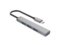 Priključna postaja USB-C 4 v 1, 1x USB 3.0, 3x USB 2.0, 0.15m, siva, ORICO AH-13
