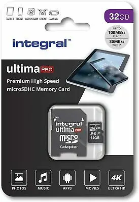 Integral HIGH SPEED MICRO SD CARD MICROSDHC/XC V30 UHS-I U3